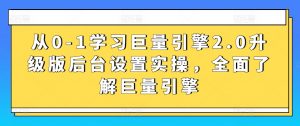 从0-1学习巨量引擎2.0升级版后台设置实操，全面了解巨量引擎-淘宝虚拟货源网