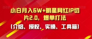 小白月入6W+明星网红IP切片2.0，爆单打法（介绍、授权、实操、工具箱）【揭秘】-虚拟资源库
