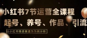 7节小红书运营实战全教程，结合最新情感赛道，打通小红书运营全流程【揭秘】-虚拟资源库