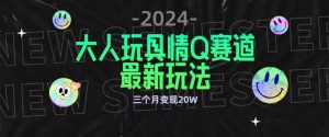 全新大人玩具情Q赛道合规新玩法,公转私域不封号流量多渠道变现,三个月变现20W【揭秘】-虚拟资源库