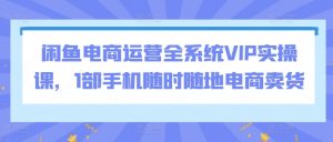 闲鱼电商运营全系统VIP实操课，1部手机随时随地电商卖货-虚拟资源库