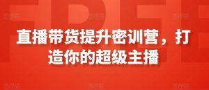直播带货提升密训营，打造你的超级主播-虚拟资源库
