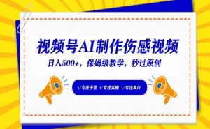 视频号AI制作伤感视频，日入500+，保姆级教学【揭秘】-虚拟资源库
