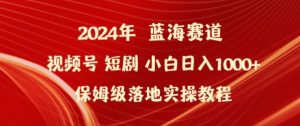 2024年视频号短剧新玩法小白日入1000+保姆级落地实操教程【揭秘】-虚拟资源库