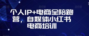 个人IP+电商全陪跑营,自媒体小红书电商培训-虚拟资源库