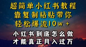 小红书博主到底怎么做,才能复制粘贴不封号,还能爆流引流疯狂变现,全是干货【揭秘】-虚拟资源库