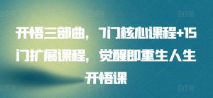 开悟三部曲，7门核心课程+15门扩展课程，觉醒即重生人生开悟课-虚拟资源库