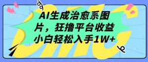 AI生成治愈系图片,狂撸平台收益,小白轻松入手1W+【揭秘】-虚拟资源库