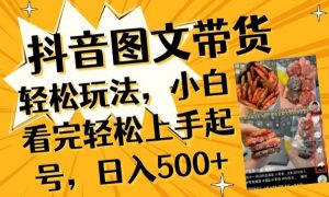抖音图文带货已过时?那你不如仔细看看这个,小白看完轻松上手起号,日入500+不是梦【揭秘】-虚拟资源库