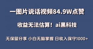 一图片说话视频84.9W点赞，收益无法估算，ai赛道蓝海项目，小白无脑掌握日收入保守1000+【揭秘】-虚拟资源库