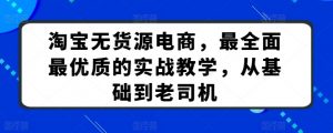淘宝无货源电商,最全面最优质的实战教学,从基础到老司机-虚拟资源库
