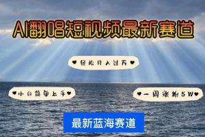 AI翻唱，短视频最新赛道，一周轻松涨粉5W，小白即可上手，轻松月入过万【揭秘】-虚拟资源库