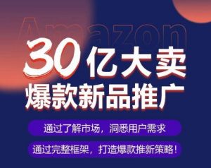 亚马逊·30亿大卖爆款新品推广，可复制、全程案例实操的爆款推新SOP-虚拟资源库