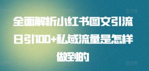 全面解析小红书图文引流日引100+私域流量是怎样做到的【揭秘】-虚拟资源库