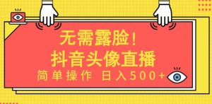 无需露脸,Ai头像直播项目,简单操作日入500+【揭秘】-虚拟资源库