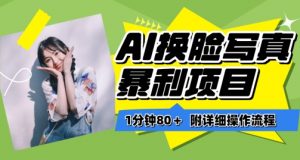 一分钟80+，AI换脸写真项目进阶玩法，附带保姆级教程，小白也可轻松上手【揭秘】-虚拟资源库