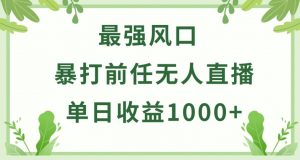 暴打前任小游戏无人直播单日收益1000+，收益稳定，爆裂变现，小白可直接上手【揭秘】-虚拟资源库