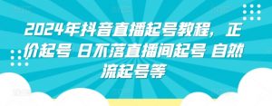 2024年抖音直播起号教程，正价起号 日不落直播间起号 自然流起号等-虚拟资源库