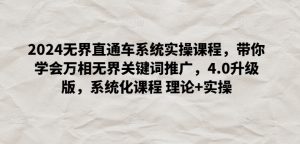 2024无界直通车系统实操课程,带你学会万相无界关键词推广,4.0升级版,系统化课程 理论+实操-虚拟资源库