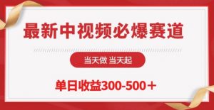 最新中视频必爆赛道，当天做当天起，单日收益300-500+【揭秘】-虚拟资源库