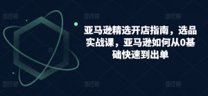 亚马逊精选开店指南，选品实战课，亚马逊如何从0基础快速到出单-虚拟资源库