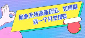 闲鱼无货源新玩法，如何做到一个月变现5W【揭秘】-虚拟资源库