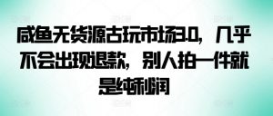 咸鱼无货源古玩市场3.0,几乎不会出现退款,别人拍一件就是纯利润【揭秘】-虚拟资源库