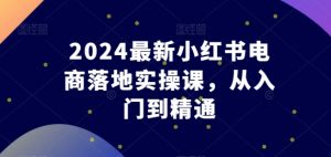 2024最新小红书电商落地实操课，从入门到精通-虚拟资源库