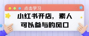 小红书开店，素人可以参与的风口-虚拟资源库