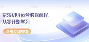 京东初级运营必修课程,从零开始学习-虚拟资源库