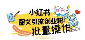 最新小红书批量图文引流技术,日引100+创业粉【揭秘】-虚拟资源库