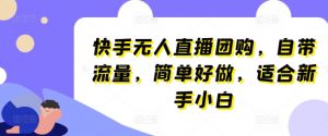 快手无人直播团购,自带流量,简单好做,适合新手小白【揭秘】-虚拟资源库