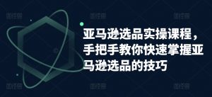 亚马逊选品实操课程,手把手教你快速掌握亚马逊选品的技巧-虚拟资源库