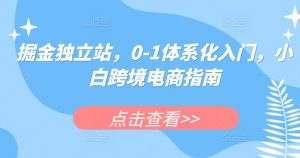 掘金独立站,0-1体系化入门,小白跨境电商指南-虚拟资源库