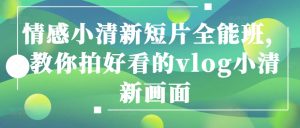 情感小清新短片全能班，教你拍好看的vlog小清新画面-虚拟资源库