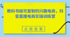 教科书级可复制的兴趣电商，抖音直播电商实操训练营-虚拟资源库