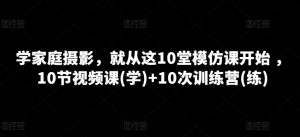 学家庭摄影，就从这10堂模仿课开始 ，10节视频课(学)+10次训练营(练)-虚拟资源库