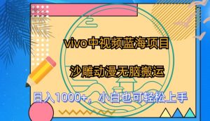 vivo中视频蓝海项目，沙雕动漫无脑搬运，小白也可轻松上手【揭秘】-虚拟资源库