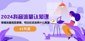 2024抖音流量认知课：掌握流量底层逻辑，明白应该选择什么赛道 (43节课)-虚拟资源库