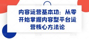 内容运营基本功:从零开始掌握内容型平台运营核心方法论-虚拟资源库