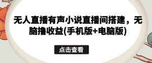 无人直播有声小说直播间搭建，无脑撸收益(手机版+电脑版)-虚拟资源库