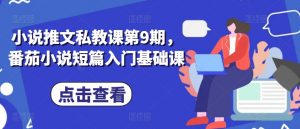 小说推文私教课第9期，番茄小说短篇入门基础课-虚拟资源库