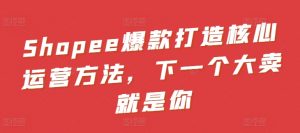 Shopee爆款打造核心运营方法,下一个大卖就是你-虚拟资源库