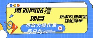 海外网站撸金项目，玩游戏赚美金，轻松简单可放大操作，单号每天均一两张【揭秘】-虚拟资源库