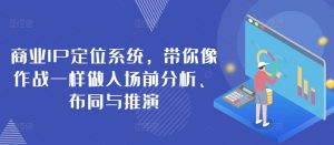 商业IP定位系统，带你像作战一样做入场前分析、布同与推演-虚拟资源库