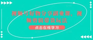 视频号好物分享副业课，视频剪辑带货玩法-虚拟资源库