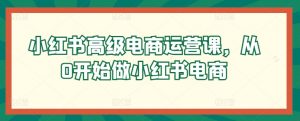 小红书高级电商运营课,从0开始做小红书电商-虚拟资源库