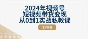 2024年视频号短视频带货变现从0到1实战私教课(31节视频课)-虚拟资源库