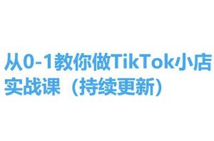 从0-1教你做TikTok小店实操课(持续更新)，手把手教你，简单易学-虚拟资源库