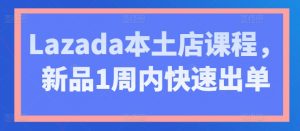 Lazada本土店课程，新品1周内快速出单-虚拟资源库